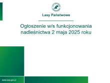 Ogłoszenie w/s funkcjonowania nadleśnicwta